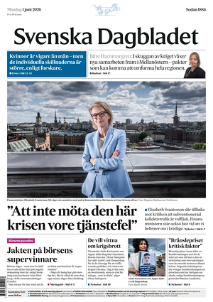 Prima pagina Svenska Dagbladet di oggi - Quotidiano estero