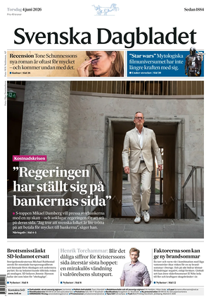 Prima pagina Svenska Dagbladet di oggi - Quotidiano estero
