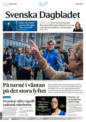 Prima pagina Svenska Dagbladet di oggi - Quotidiano estero