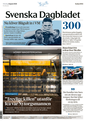 Prima pagina Svenska Dagbladet di oggi - Quotidiano estero