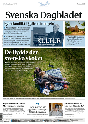 Prima pagina Svenska Dagbladet di oggi - Quotidiano estero