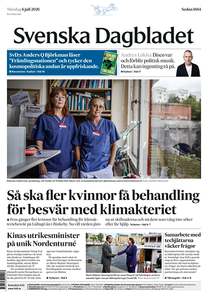 Prima pagina Svenska Dagbladet di oggi - Quotidiano estero