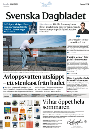 Prima pagina Svenska Dagbladet di oggi - Quotidiano estero