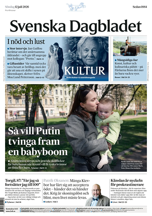 Prima pagina Svenska Dagbladet di oggi - Quotidiano estero