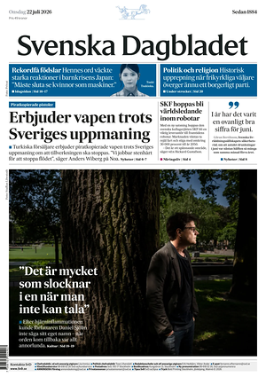 Prima pagina Svenska Dagbladet di oggi - Quotidiano estero