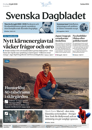 Prima pagina Svenska Dagbladet di oggi - Quotidiano estero
