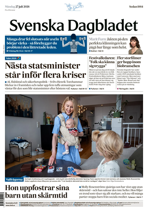 Prima pagina Svenska Dagbladet di oggi - Quotidiano estero