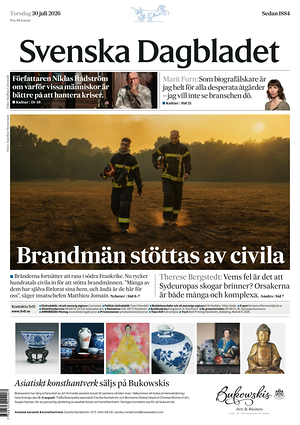 Prima pagina Svenska Dagbladet di oggi - Quotidiano estero