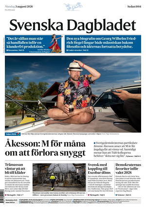 Prima pagina Svenska Dagbladet di oggi - Quotidiano estero