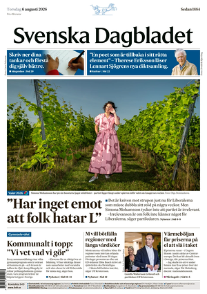 Prima pagina Svenska Dagbladet di oggi - Quotidiano estero