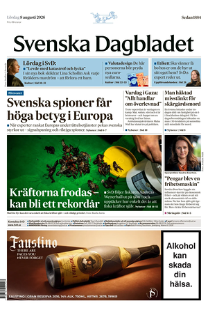 Prima pagina Svenska Dagbladet di oggi - Quotidiano estero
