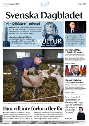 Prima pagina Svenska Dagbladet di oggi - Quotidiano estero