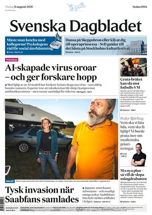 Prima pagina Svenska Dagbladet di oggi - Quotidiano estero