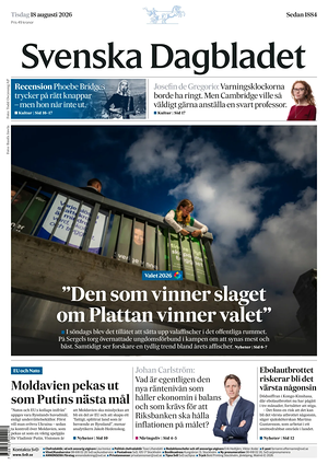 Prima pagina Svenska Dagbladet di oggi - Quotidiano estero