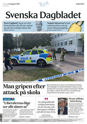 Prima pagina Svenska Dagbladet di oggi - Quotidiano estero