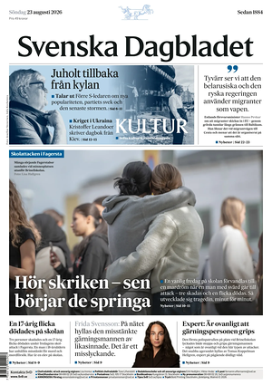Prima pagina Svenska Dagbladet di oggi - Quotidiano estero