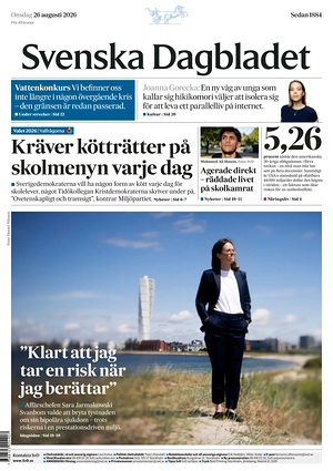 Prima pagina Svenska Dagbladet di oggi - Quotidiano estero