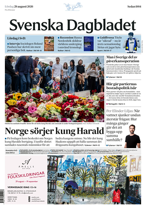 Prima pagina Svenska Dagbladet di oggi - Quotidiano estero