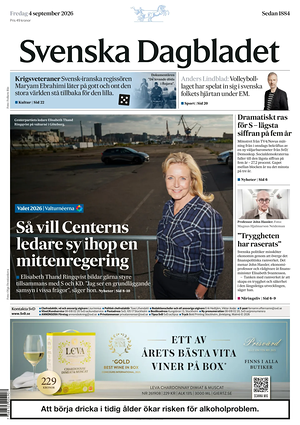 Prima pagina Svenska Dagbladet di oggi - Quotidiano estero