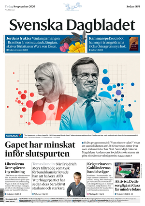 Prima pagina Svenska Dagbladet di oggi - Quotidiano estero