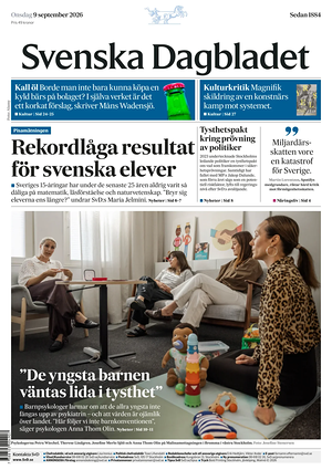 Prima pagina Svenska Dagbladet di oggi - Quotidiano estero