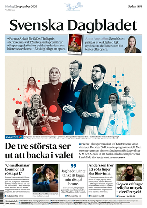 Prima pagina Svenska Dagbladet di oggi - Quotidiano estero