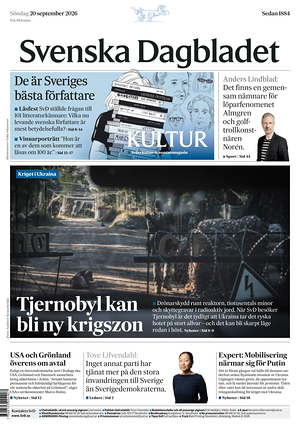 Prima pagina Svenska Dagbladet di oggi - Quotidiano estero