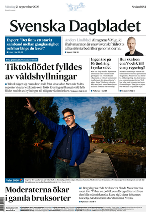 Prima pagina Svenska Dagbladet di oggi - Quotidiano estero