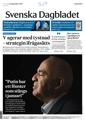 Prima pagina Svenska Dagbladet di oggi - Quotidiano estero