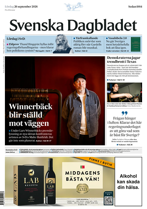 Prima pagina Svenska Dagbladet di oggi - Quotidiano estero