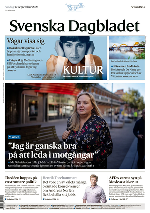 Prima pagina Svenska Dagbladet di oggi - Quotidiano estero