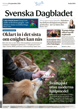 Prima pagina Svenska Dagbladet di oggi - Quotidiano estero