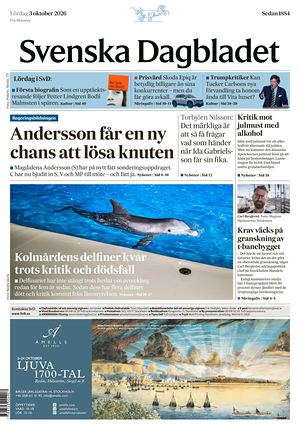Prima pagina Svenska Dagbladet di oggi - Quotidiano estero
