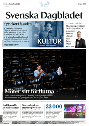 Prima pagina Svenska Dagbladet di oggi - Quotidiano estero