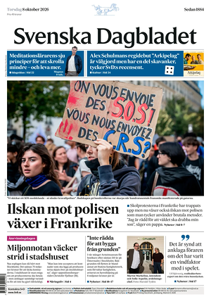 Prima pagina Svenska Dagbladet di oggi - Quotidiano estero