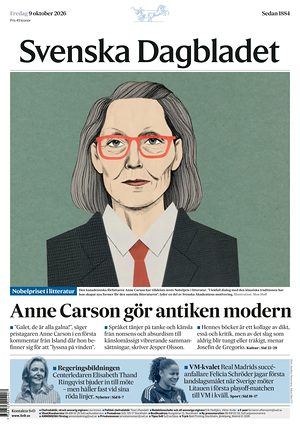 Prima pagina Svenska Dagbladet di oggi - Quotidiano estero