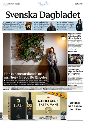 Prima pagina Svenska Dagbladet di oggi - Quotidiano estero