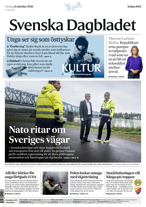 Prima pagina Svenska Dagbladet di oggi - Quotidiano estero