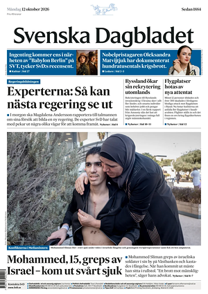 Prima pagina Svenska Dagbladet di oggi - Quotidiano estero