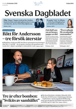 Prima pagina Svenska Dagbladet di oggi - Quotidiano estero