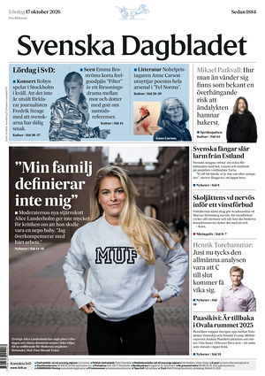 Prima pagina Svenska Dagbladet di oggi - Quotidiano estero