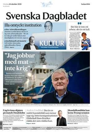 Prima pagina Svenska Dagbladet di oggi - Quotidiano estero