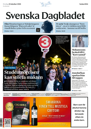 Prima pagina Svenska Dagbladet di oggi - Quotidiano estero