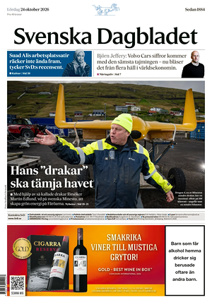 Prima pagina Svenska Dagbladet di oggi - Quotidiano estero