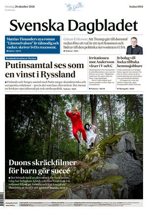 Prima pagina Svenska Dagbladet di oggi - Quotidiano estero