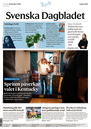 Prima pagina Svenska Dagbladet di oggi - Quotidiano estero