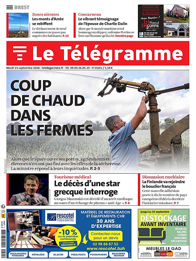 Une de None du jour - Presse 15 septembre 2026