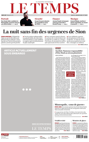 Prima pagina Le Temps di oggi - Quotidiano estero