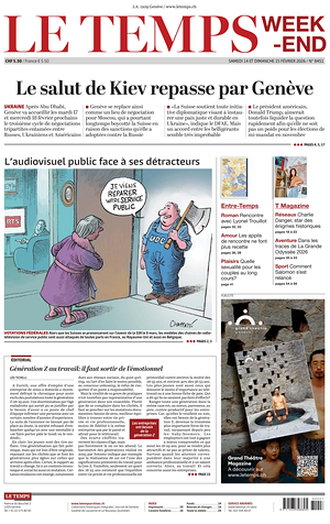 Prima pagina Le Temps di oggi - Quotidiano estero