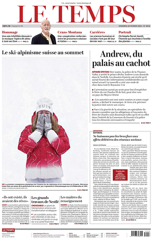 Prima pagina Le Temps di oggi - Quotidiano estero